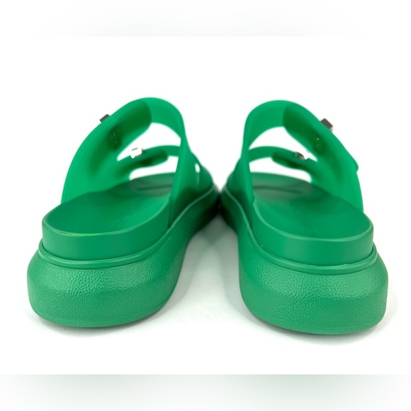 ALEXANDER MCQUEEN unisex Double Band Rubber Green Slides Sandals EU 39 US 9 - Picture 6 of 12